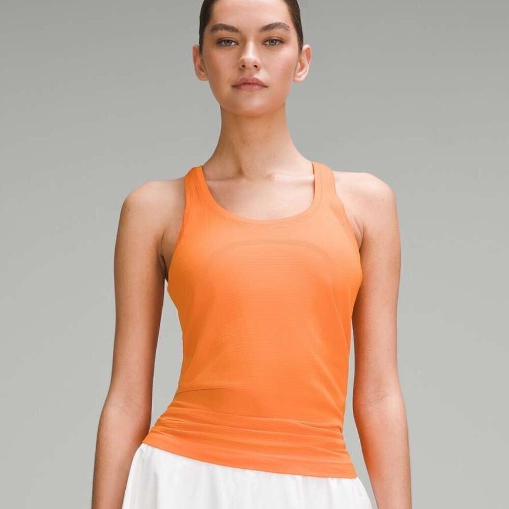NWT Lululemon Swiftly Tech Racerback Tank 2.0 *Hip Length - 10 Orange Flash